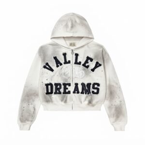 Valley Dreams Classico Zip Up Hoodie White