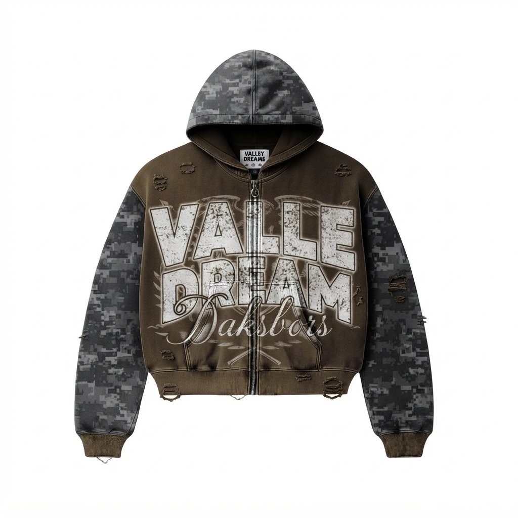 Valley Dreams Digital Camo Brown Hoodie Valley Dreams Digital Camo Brown Hoodie