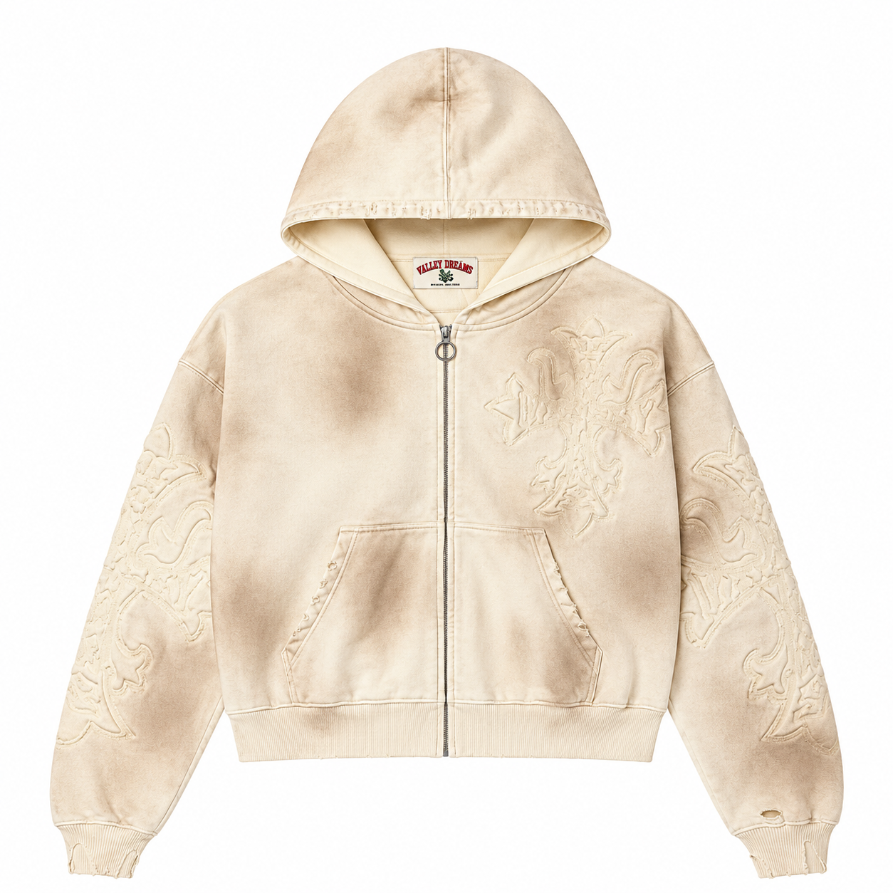 Valley Dreams Embossed Cream Hoodie Valley Dreams Embossed Cream Hoodie