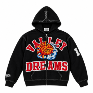 Valley Dreams Sun Cluster Zip Up Hoodie Black