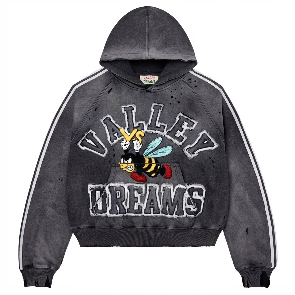 Valley Dreams Bee Hoodie Black
